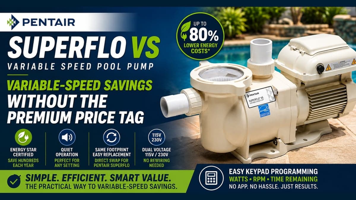 Pentair SuperFlo VS variable-speed pool pump review — key features and specs